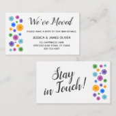 "We hebben ons verplaatst" Plaats kaarten met kleu (Voorkant / Achterkant)