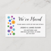 "We hebben ons verplaatst" Plaats kaarten met kleu (Voorkant)