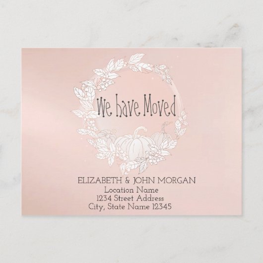 We hebben ons verplaatst, pompoen nieuw adres aankondigingskaart (Voorkant)