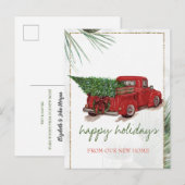We hebben ons verplaatst, Red Truck, Pine Tree Bra Aankondigingskaart (Voorkant / Achterkant)