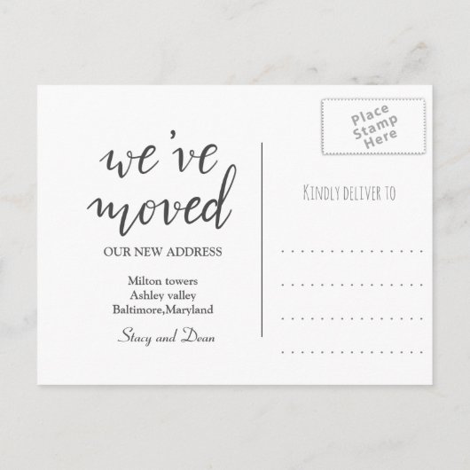 We hebben ons verplaatst | Rode kerstdeur | Nieuw  Aankondigingskaart (Achterkant)