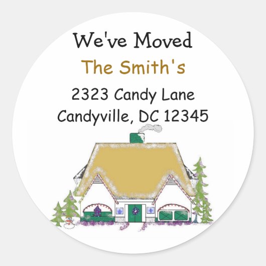 We hebben ons verplaatst ronde sticker (Voorkant)