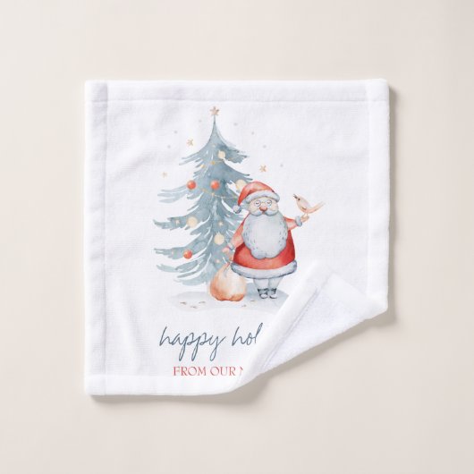 We hebben ons verplaatst, Santa Claus Pine Boom Bad Handdoek (Wasdoekje)