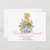 We hebben ons verplaatst, Succulenten, Home Sweet  Aankondigingskaart (Voorkant / Achterkant)