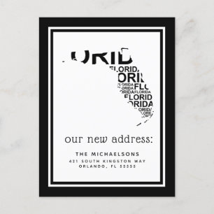 We hebben ons verplaatst Typografie van Florida Feestdagenkaart