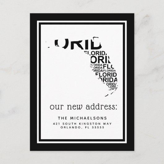 We hebben ons verplaatst | Typografie van Florida Feestdagenkaart (Voorkant)