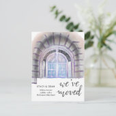 We hebben ons verplaatst | Venster Waterverf | Nie Aankondigingskaart (Staand voorkant)