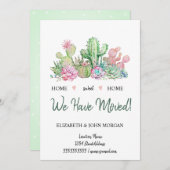 We hebben ons verplaatst, Waterverf bloemen Cactus (Voorkant / Achterkant)