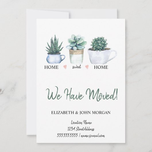 We hebben ons verplaatst, Waterverf bloemen Cactus (Voorkant)