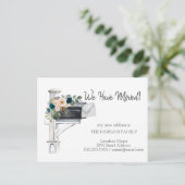 We hebben ons verplaatst, Waterverf Mailbox Blue F Aankondigingskaart (Staand voorkant)