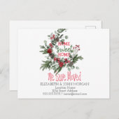 We hebben ons verplaatst, Waterverf Wreath, Home S Aankondigingskaart (Voorkant / Achterkant)