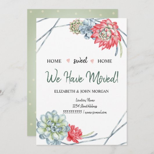 We hebben ons verplaatst, woestijn Cactus Red Succ (Voorkant / Achterkant)