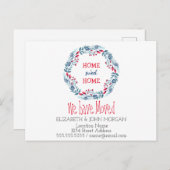 We hebben ons verplaatst, Wreath,Home Sweet Home Aankondigingskaart (Voorkant / Achterkant)