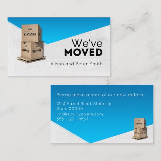 We hebben onze aankondiging verplaatst (Voorkant / Achterkant)