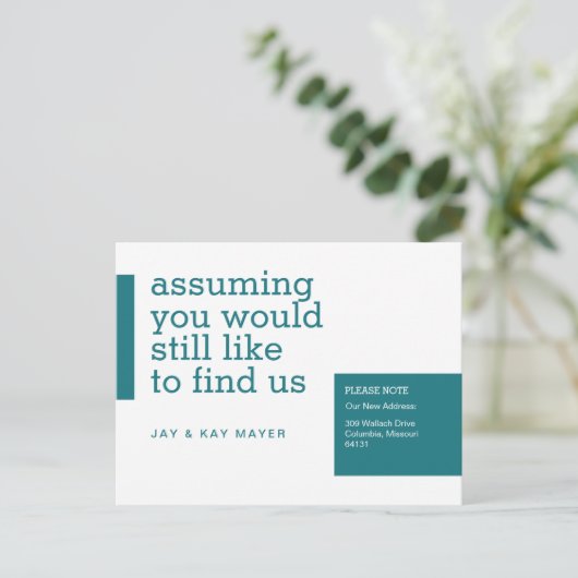 We hebben onze aankondiging verplaatst (Staand voorkant)