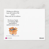 We hebben onze ballen verplaatst. briefkaart (Achterkant)