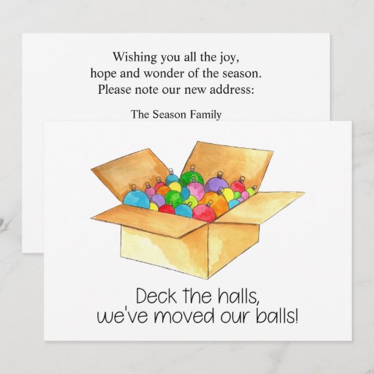 We hebben onze ballen verplaatst. kaart (Voorkant / Achterkant)
