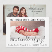 We hebben onze stille nachtingen voor een bundel v feestdagenkaart (Voorkant / Achterkant)