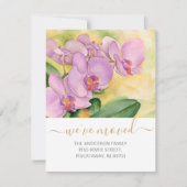 We hebben Orchids Pink Floral Gold Name Script ver Aankondiging (Voorkant)