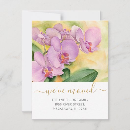 We hebben Orchids Pink Floral Gold Name Script ver Aankondiging (Voorkant)
