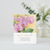 We hebben Orchids Pink Floral Gold Name Script ver Aankondiging (Staand voorkant)