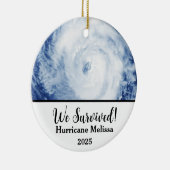 We hebben orkaan Melissa 2025 overleefd Keramisch Ornament (Rechts)