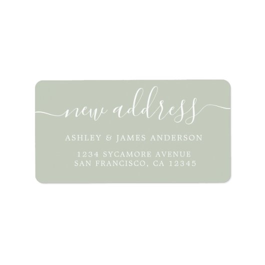 We hebben Pastel Green New Address label verplaats (Voorkant)