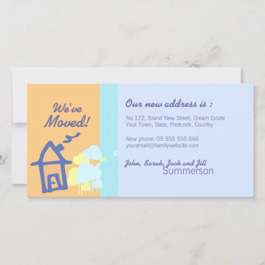 We hebben pastels fotokaart verplaatst aankondiging (Voorkant)