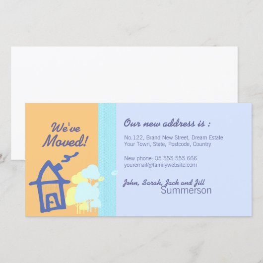 We hebben pastels fotokaart verplaatst aankondiging (Voorkant / Achterkant)