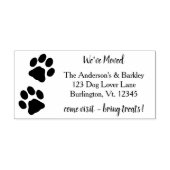 We hebben Paw Print Moving Return-adres verplaatst Rubberstempel (Afrduk)
