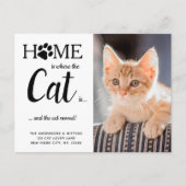 We hebben Pet Photo New Address Cat Moving Aankondigingskaart (Voorkant)