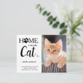 We hebben Pet Photo New Address Cat Moving Aankondigingskaart (Staand voorkant)