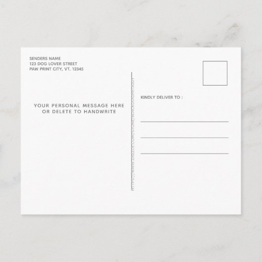 We hebben Pet Photo New Address Dog Moving Aankondigingskaart (Achterkant)