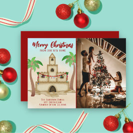 We hebben PHOTO Sandcastle Beach kerst verplaatst Feestdagenkaart