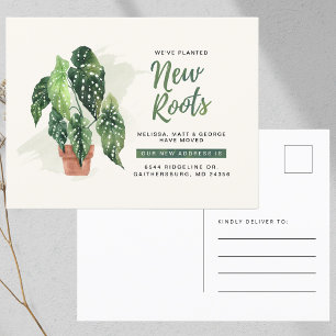 We hebben plante nieuwe wortels verplaatst aankondigingskaart
