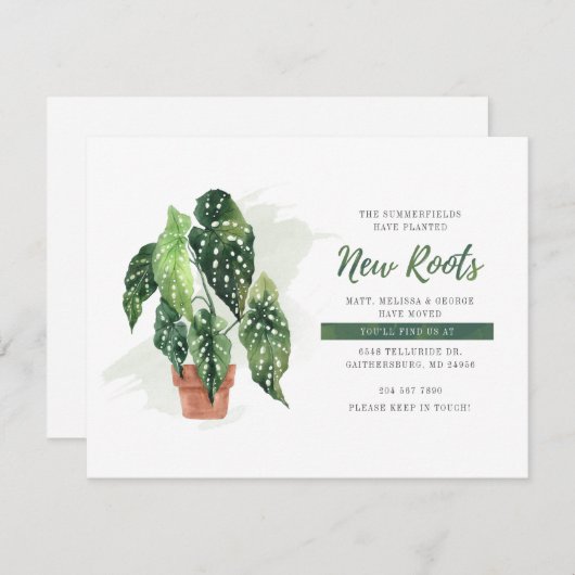 We hebben planted New Roots Moving Announcement ve (Voorkant / Achterkant)