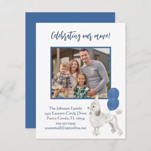 We hebben Poodle Family Photo Budget verplaatst Aankondiging (Voorkant / Achterkant)