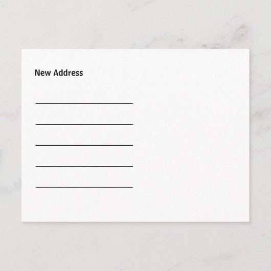 We hebben Portland Oregon New Address Briefkaart v (Achterkant)