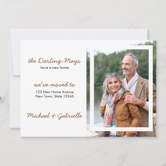 We hebben Portret Photo Modern New Address verplaa Aankondiging (Voorkant)