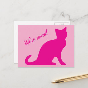 We hebben postkaarten met een leuk roze kat ontwer aankondigingskaart