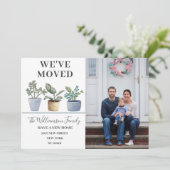 We hebben Potted Planten Dusty Blue Announcement v Aankondiging (Staand voorkant)