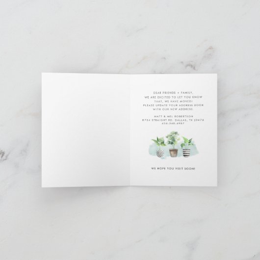 We hebben Potted Planten New Roots Moving Aankondiging (Binnen)