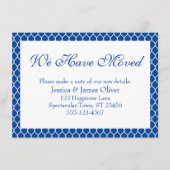 We hebben Preppy White Ogee Pattern op Blue verpla Informatiekaartje (Voorkant)