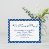 We hebben Preppy White Ogee Pattern op Blue verpla Informatiekaartje (Staand voorkant)