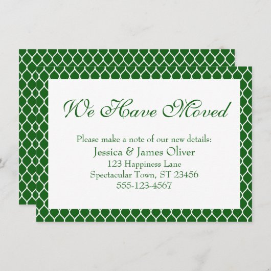 We hebben Preppy White Ogee Pattern verplaatst naa Informatiekaartje (Voorkant / Achterkant)