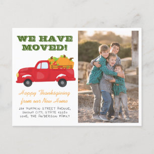 We hebben Pumpkin Truck Photo Holiday Moving Aankondigingskaart