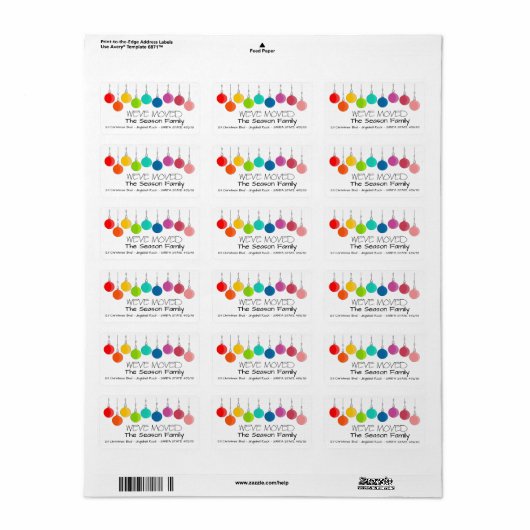 We hebben Rainbow-kerstbubbels verplaatst Etiket (Full Sheet)