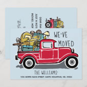 We hebben  Red Truck Change of Address verplaatst Aankondiging (Voorkant / Achterkant)