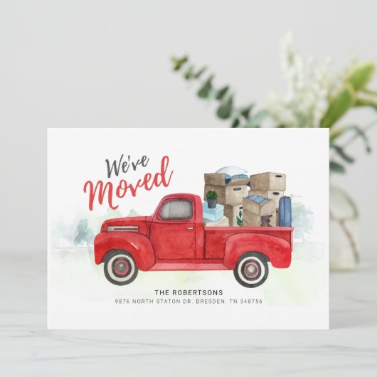 We hebben Red Truck Moving Aankondiging (Staand voorkant)
