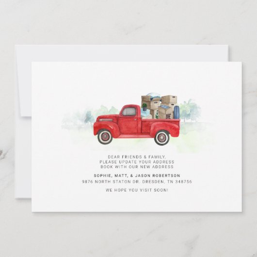 We hebben Red Truck Moving Aankondiging (Achterkant)